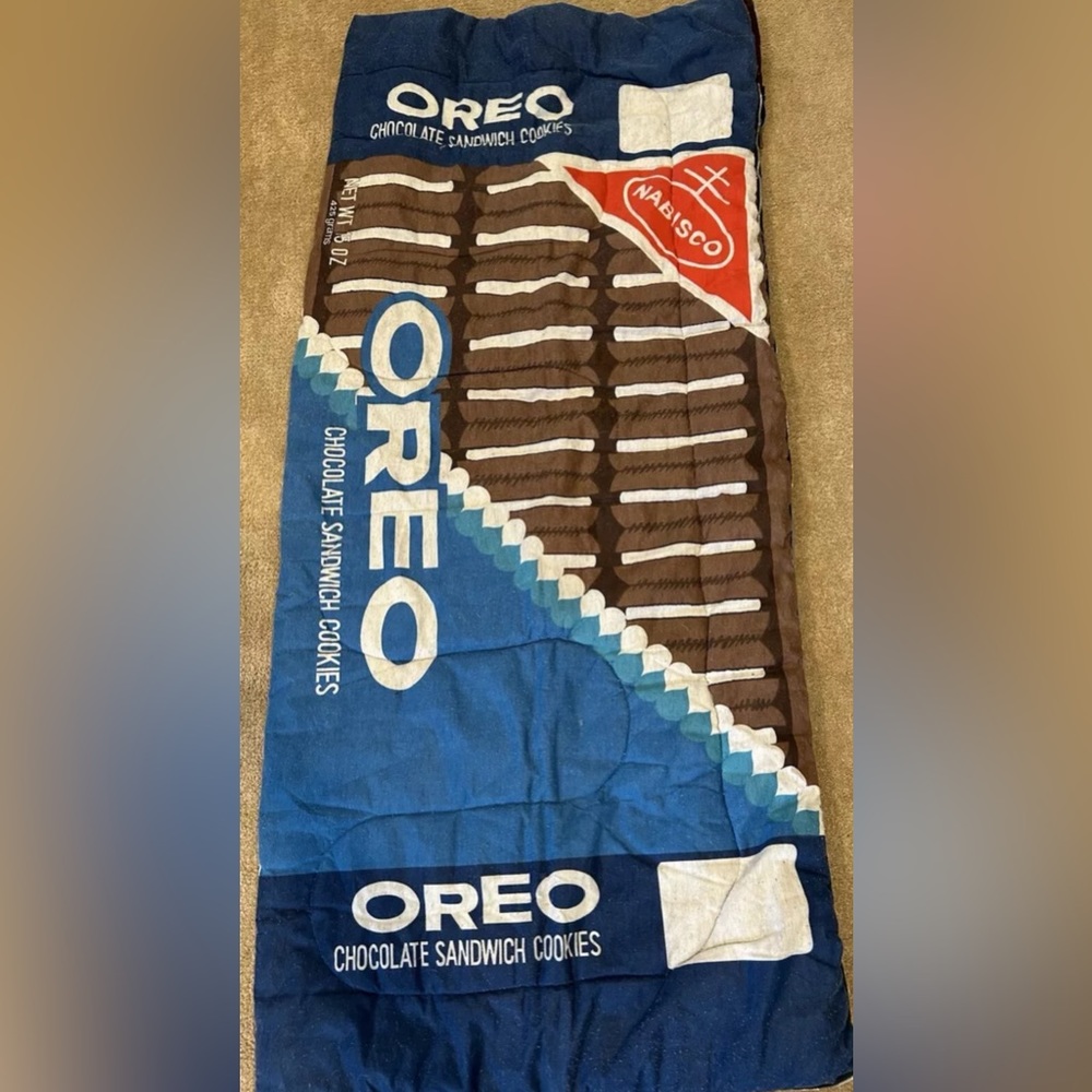 Vintage 80s Nabisco Oreo Cookie Sleeping Bag Oreos. Has Piling And Inside Damage